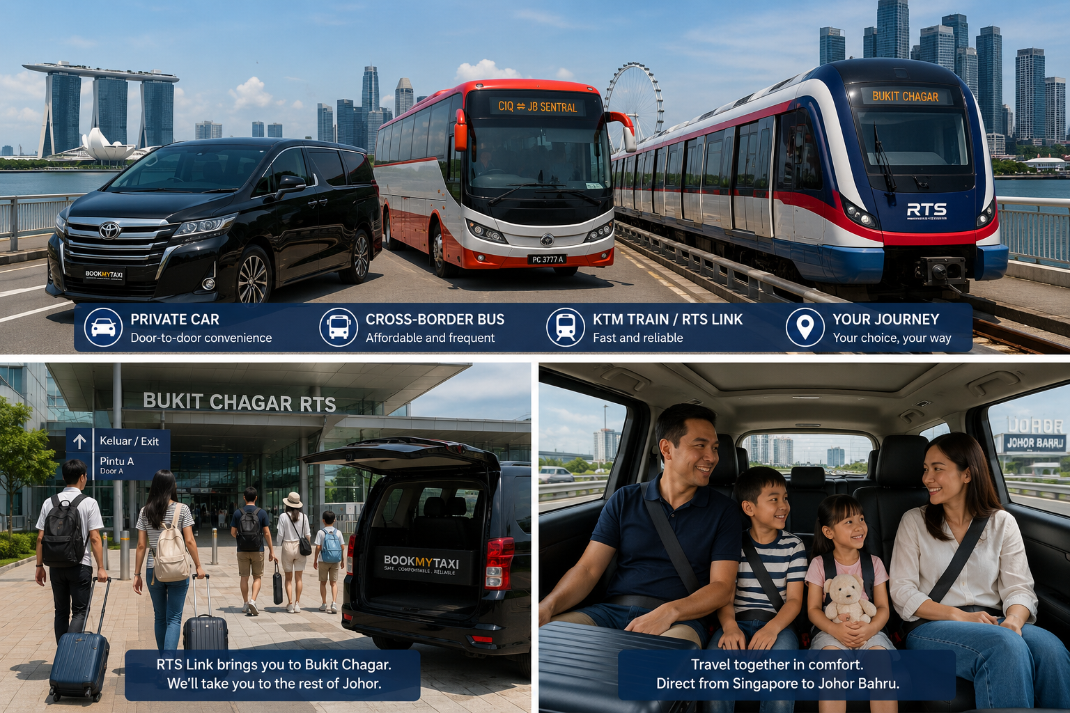 Travellers arriving at Bukit Chagar RTS station in Johor Bahru